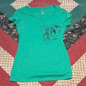 Next Level Apparel Teal Women's Tee with Hops Graphic